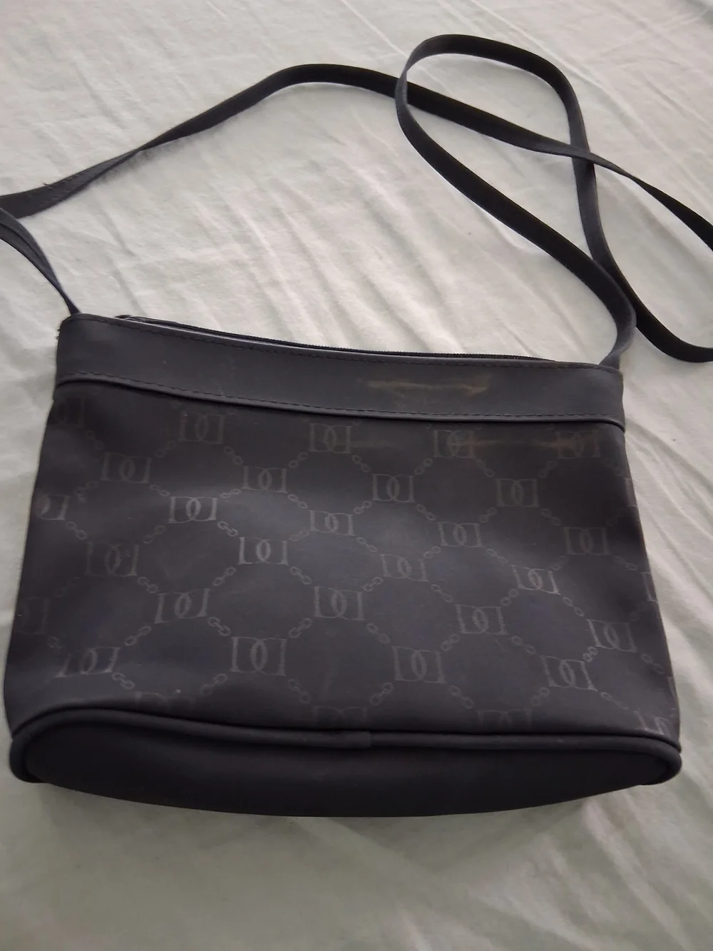 Black Crossbody Bag with Gold Accent